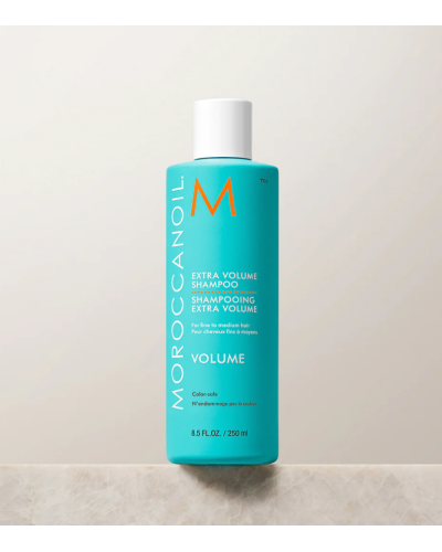 Champú Extra Volumen | ¡Añada volumen y llene de vida el cabello fino y apagado! El Champú Extra Volumen Moroccanoil® actúa s...